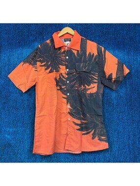 Michelob Ultra x Maluma orange Button Up Shirt Size Large